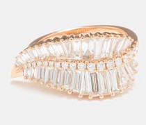 Palm Leaf Diamond & 18kt Rose-gold Ring