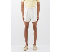 James Pleated Linen Shorts