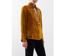 Brenda Stud-embellished Velvet Shirt