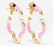 B Mini Enamel & 9kt Gold Earrings