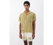 Check-woven Short-sleeve Shirt