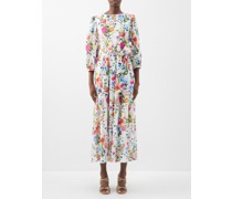 Constance Printed Broderie-anglaise Midi Dress
