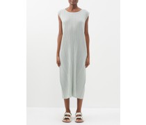 Technical-pleated Midi Dress