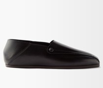 Collapsible-heel Leather Loafers