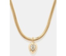 Snake Diamond & 14kt Gold Necklace