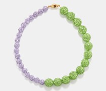 Two-tone Crystal-bead Short Necklace