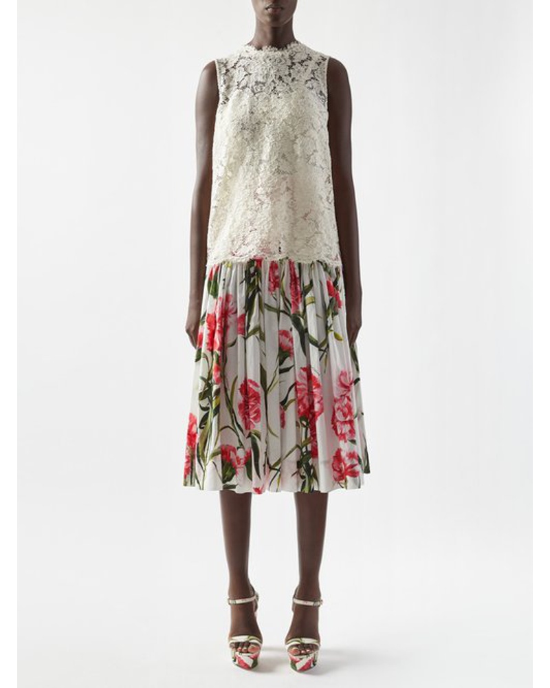 Dolce & Gabbana Damen Sleeveless Guipure-lace Top