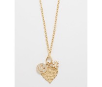 Heart Smiley Diamond & 14kt Gold Necklace