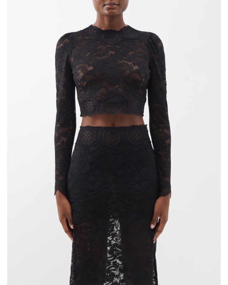 Paco Rabanne Damen Lace Crop Top