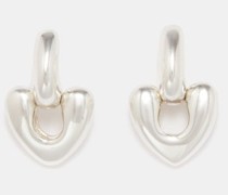 Heart Small Sterling-silver Drop Earrings