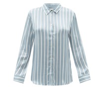 London Striped Sandwashed-silk Pyjama Shirt
