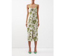 Susanne Crystal-embellished Linen Midi Dress