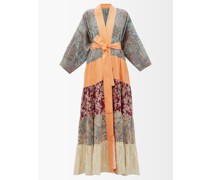 Patchwork Vintage-silk Robe Coat