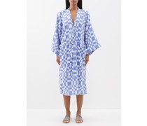 Ayra Checked-print Cotton-blend Robe
