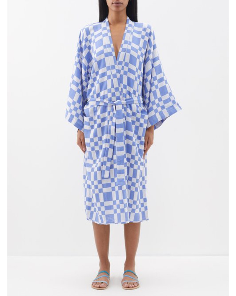 Mara Hoffman Damen Ayra Checked-print Cotton-blend Robe