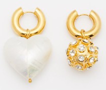 Mismatched Pearl & Gold-plated Hoop Earrings