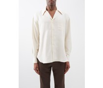 Giovanni Cuban-collar Silk Shirt