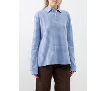 Serena Cotton-piqué Long-sleeved Polo Shirt
