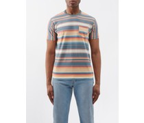 Serape Patch-pocket Striped Cotton-jersey T-shirt