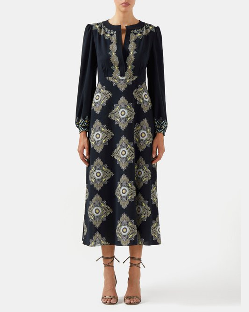 Etro Damen Geometric-jacquard Midi Dress