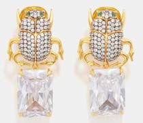 Scarab Crystal & 24kt Gold-plated Clip Earrings