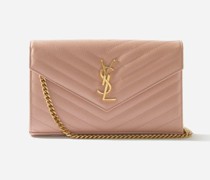 Chain-strap Ysl-plaque Grained-leather Wallet