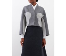 Pacey Two-tone Wool-blend Collarless Coat