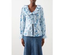 X Laura Ashley Nia Printed Cotton Blouse