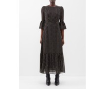 The Tibi Polka-dot Faille Maxi Dress