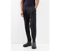 Pavo Pleated Cotton-blend Twill Trousers