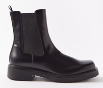 Square-toe Leather Chelsea Boots