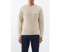 Patch-pocket Linen Sweater