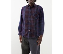 Patchwork Checked Flannel Shirt