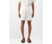 Blanket-stitched Cotton-voile Shorts