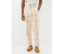 Checked Cotton Trousers