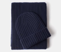 Beanie And Scarf Ribbed-cashmere Travel Set