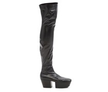 Over-the-knee Leather Platform Boots