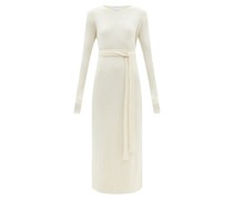 Responsible Cashmere-blend Belted Crew-neck Dress