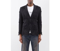 Bow-appliqué Wool Jacket