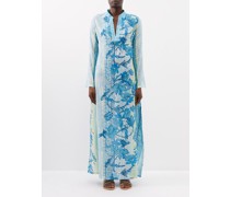 Gytha Floral-print Cotton-poplin Kaftan