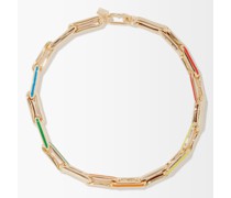 Enamel & 14kt Gold Link-chain Necklace