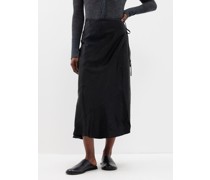 Eva Crinkled-satin Wrap Skirt