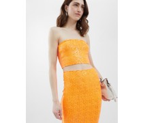 Obie Sequinned-tulle Bandeau Top