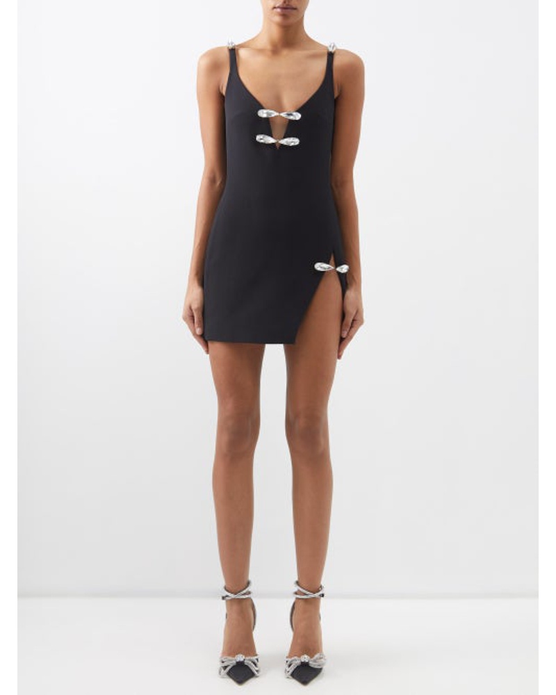 David Koma Damen Crystal-embellished Cady Mini Dress