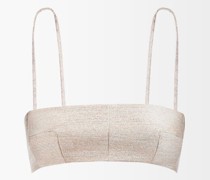 Leyla Metallic-woven Cropped Top