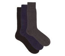 Pack Of Three Waddington Cashmere-blend Socks