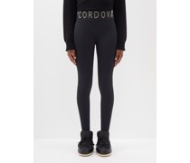 Logo Intarsia Ribbed-knit Base-layer Leggings