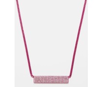 Bar Diamond & 18k White-gold Necklace