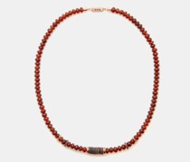 Citrine, Coconut-shell & 14kt Rose Gold Necklace