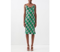 Checkerboard Sequinned Georgette Midi Dress